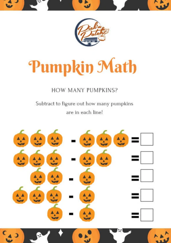 Pumpkin Math - Subtract