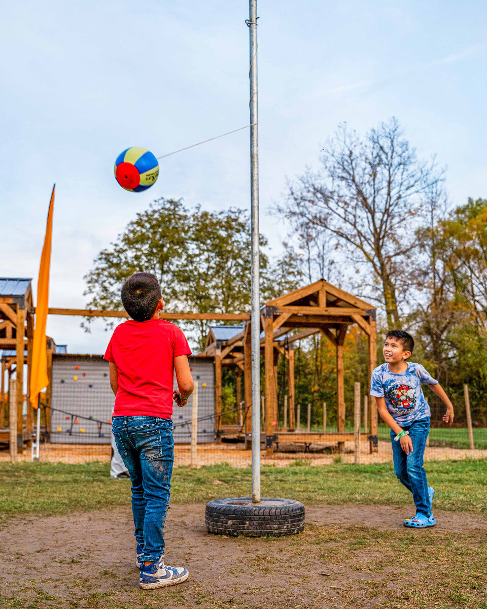 two boys at the ball competition
